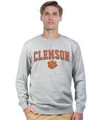 Men's Heather Grey Clemson Tigers Campus Crewneck