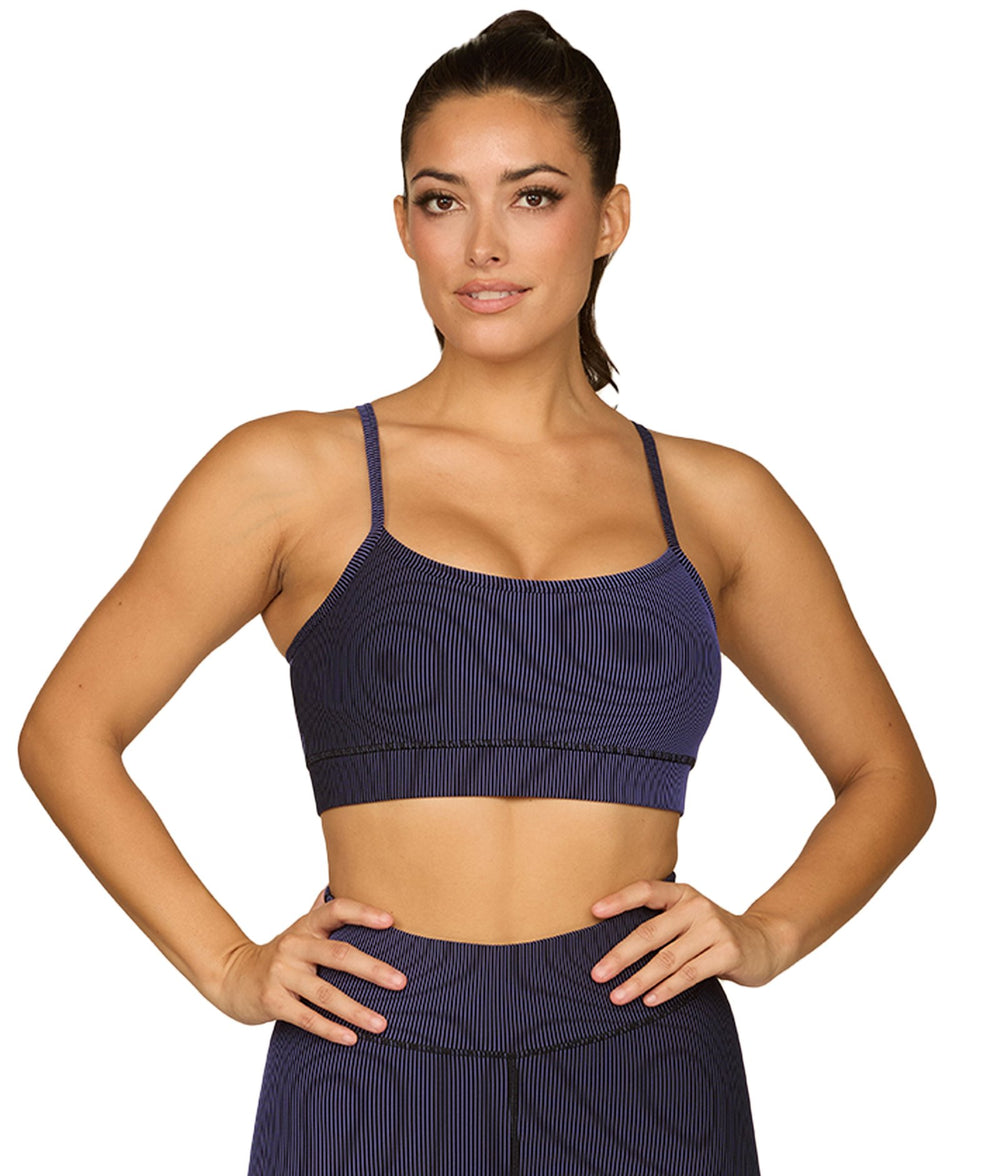 Women's Black Colette Two Tone Rib Bralette