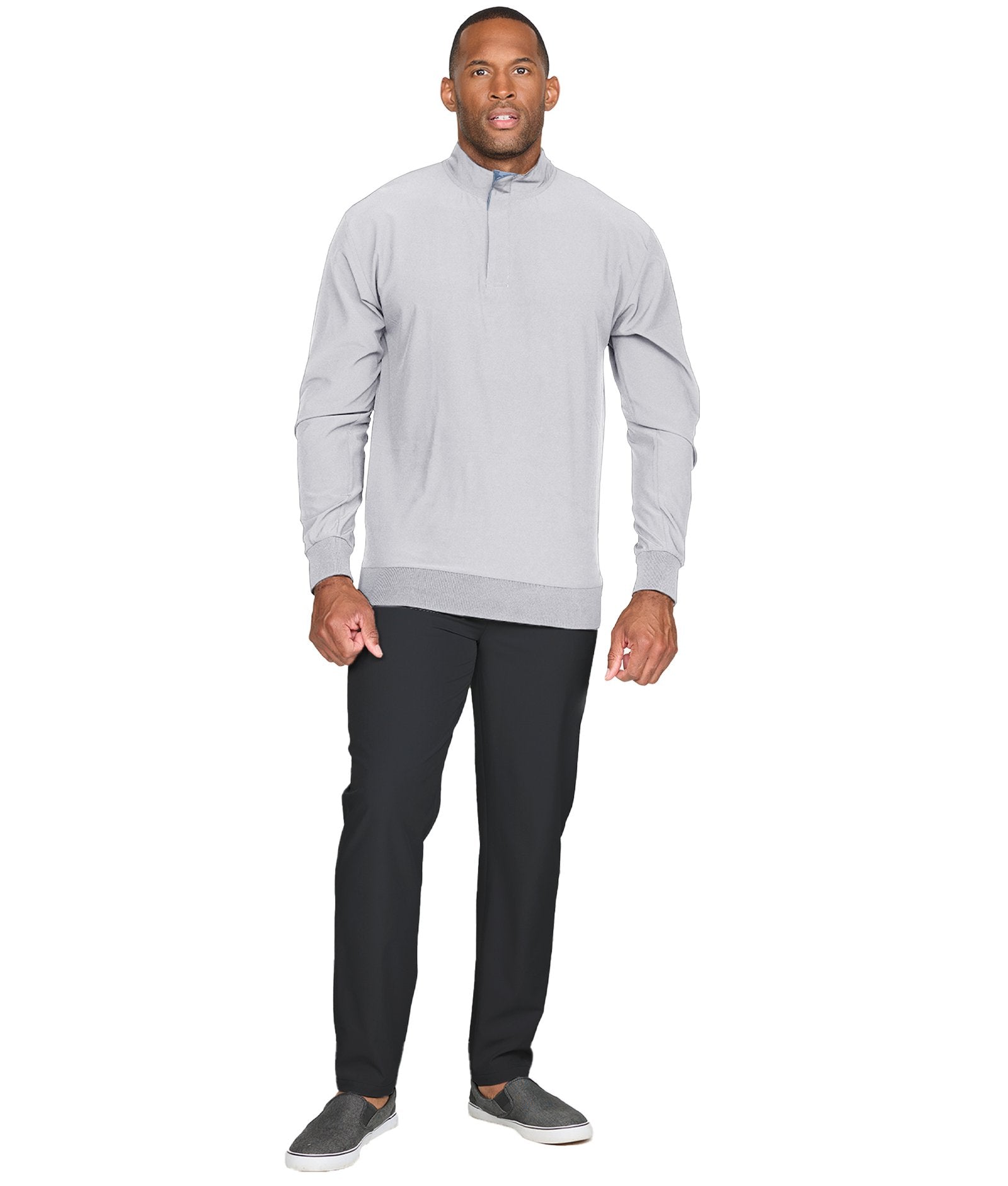 Men's Grey Commodore Quarter Zip Pullover