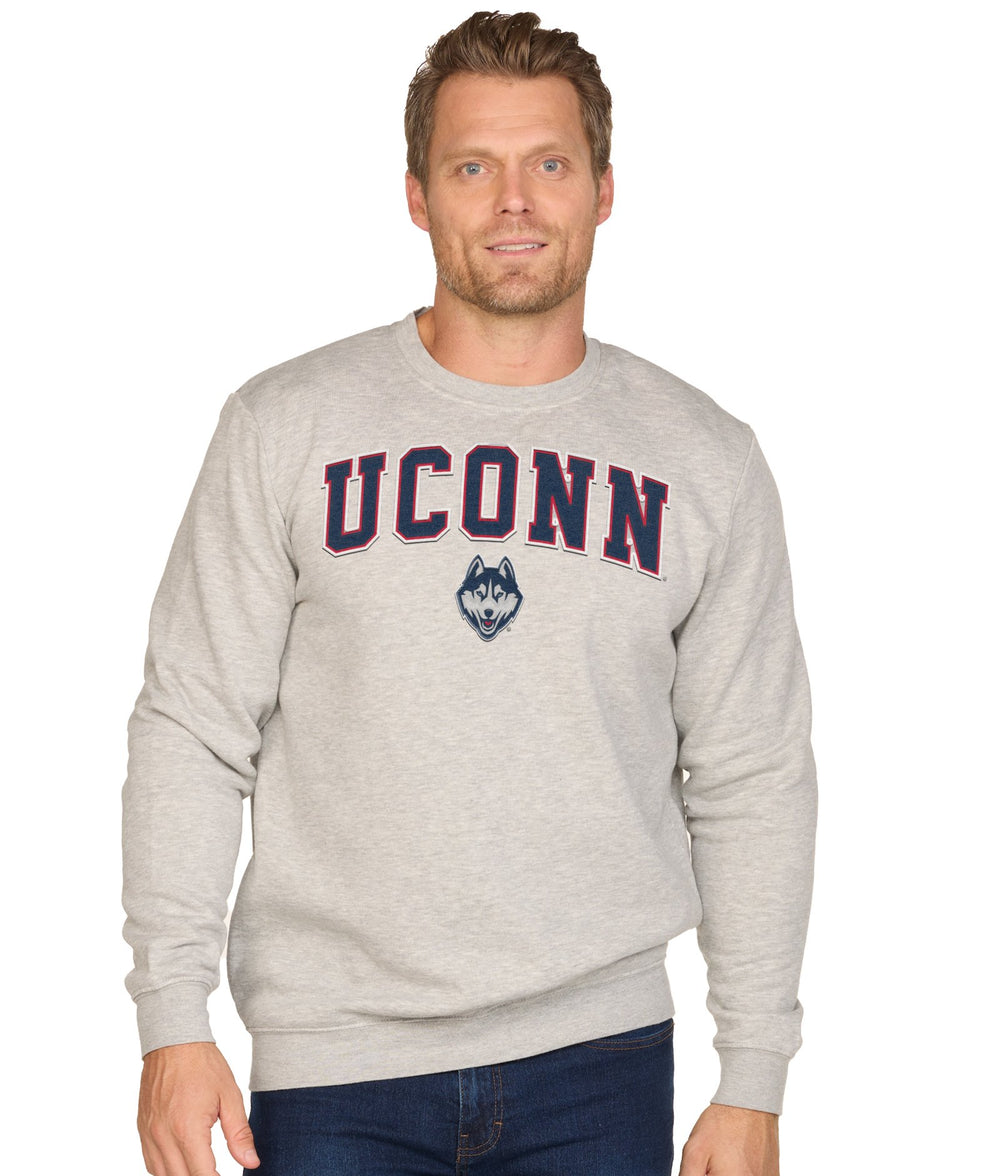 Men's Heather Grey Connecticut Huskies Campus Crewneck