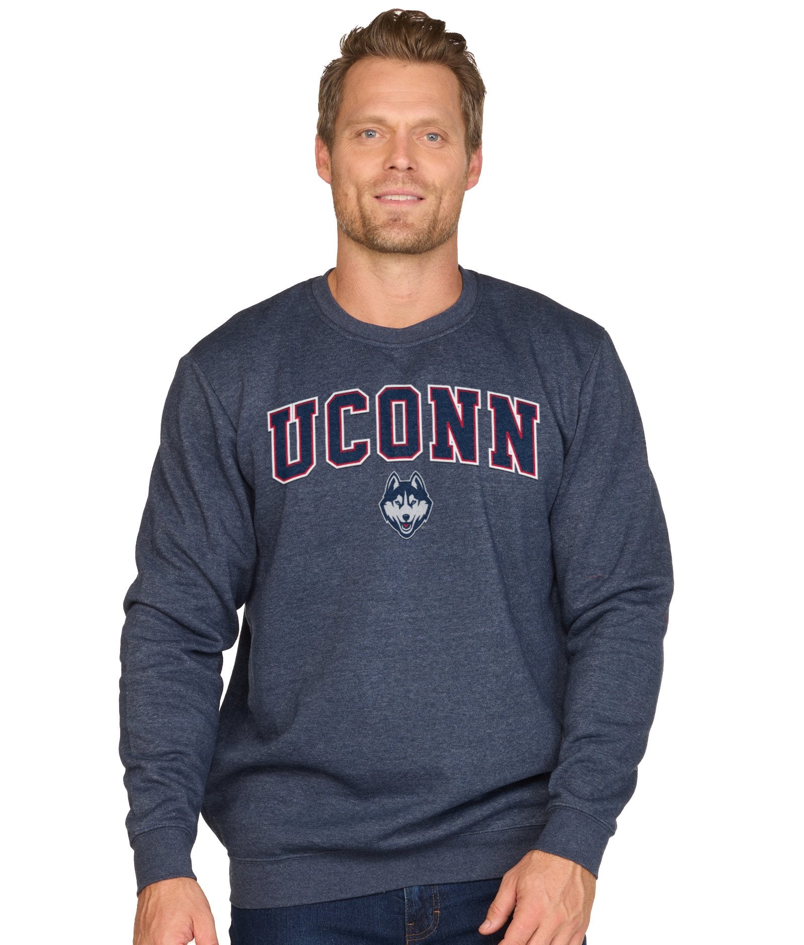 Men's Navy Connecticut Huskies Campus Crewneck