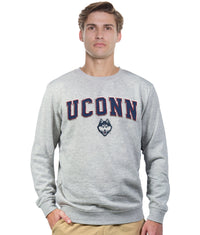 Men's Heather Grey Connecticut Huskies Campus Crewneck