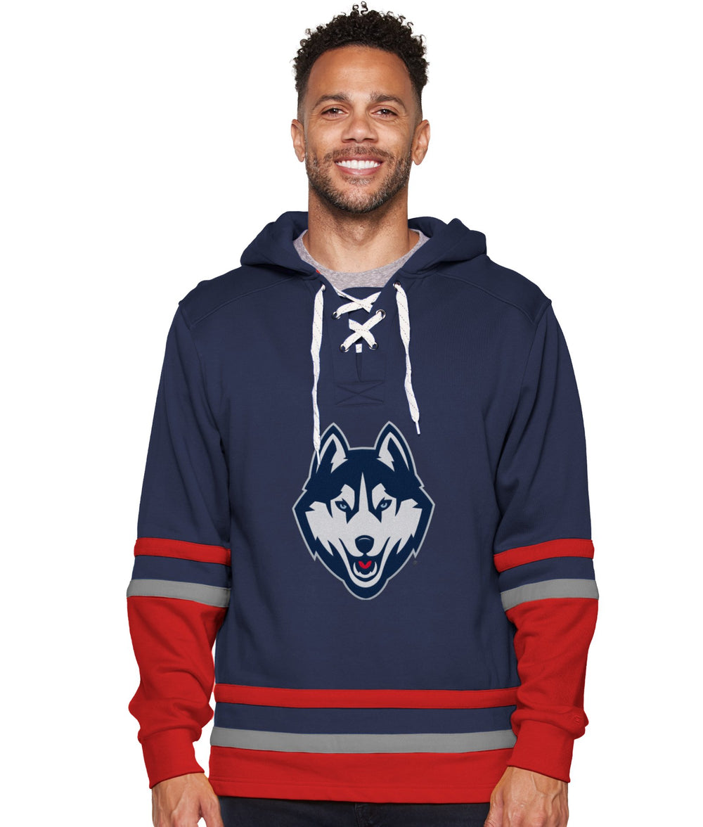 Men's Connecticut Huskies Ringing Lace Up Fleece Hoodie