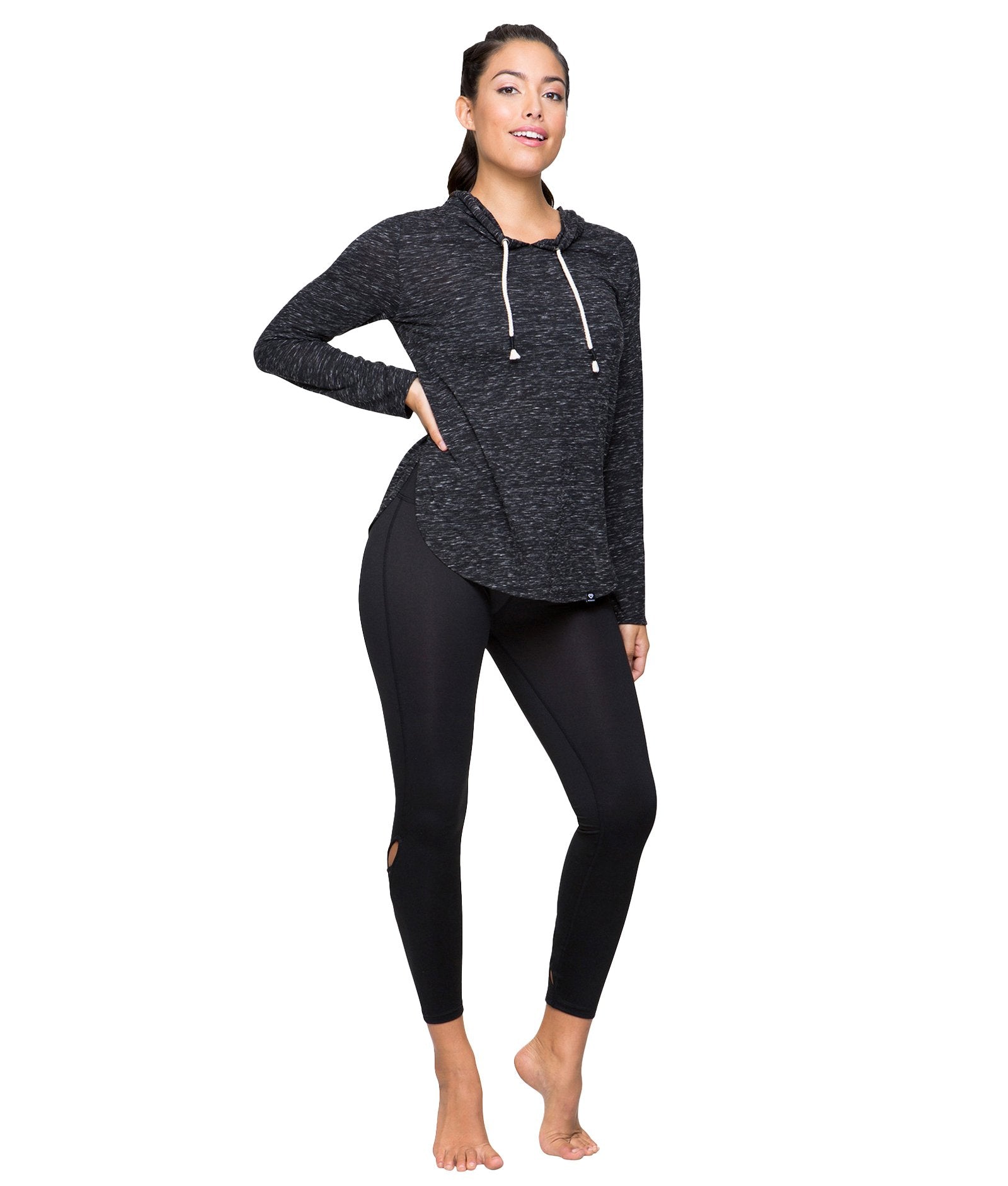 Women's Black Cora Long Sleeve Hooded Tee