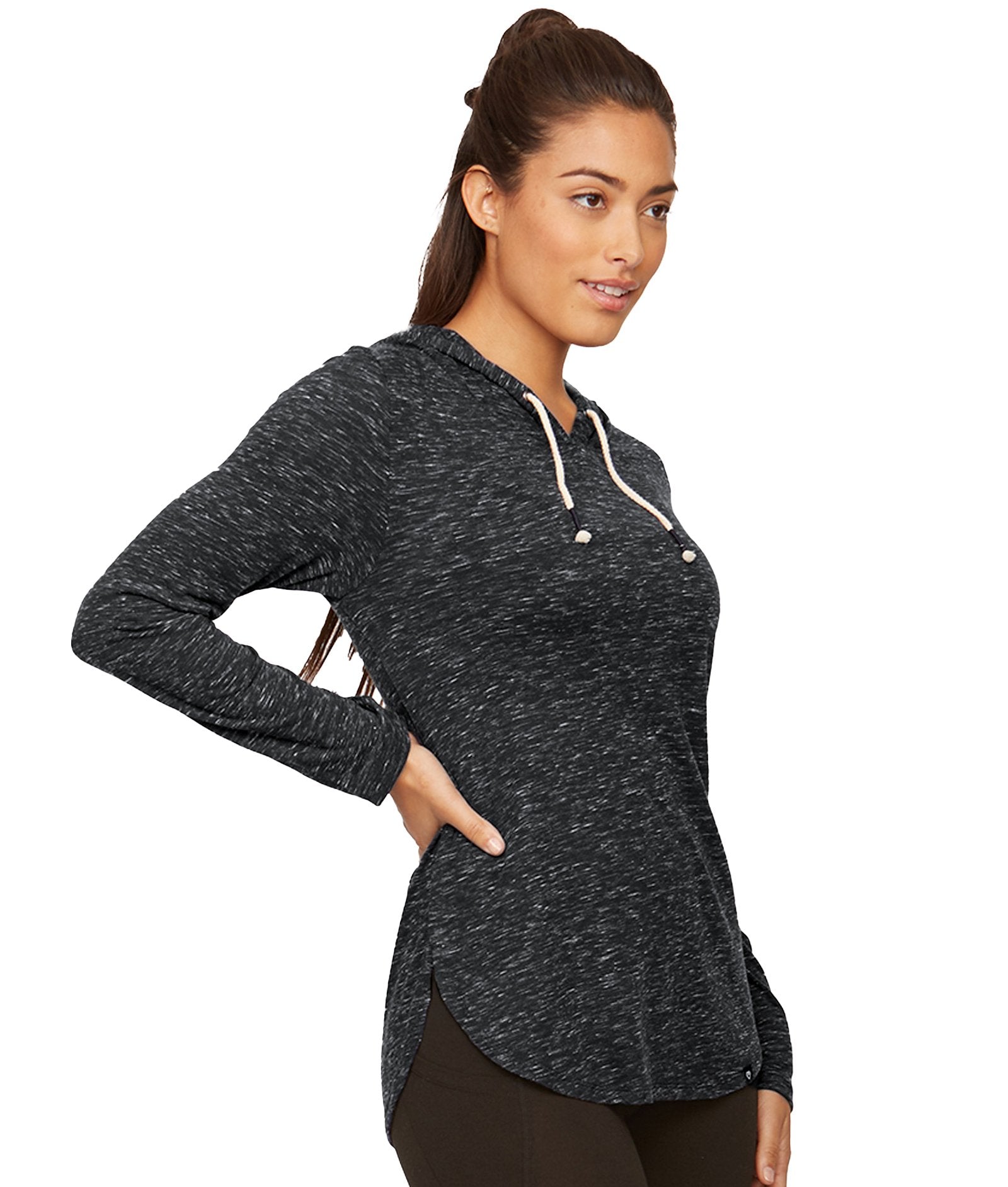 Women's Black Cora Long Sleeve Hooded Tee