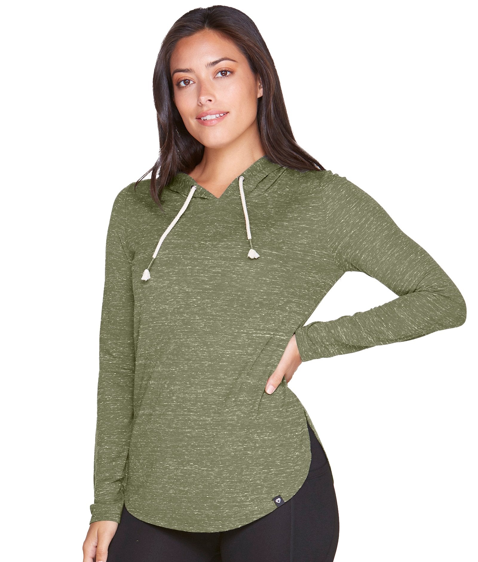 Women's Dark Olive Cora Long Sleeve Hooded Tee