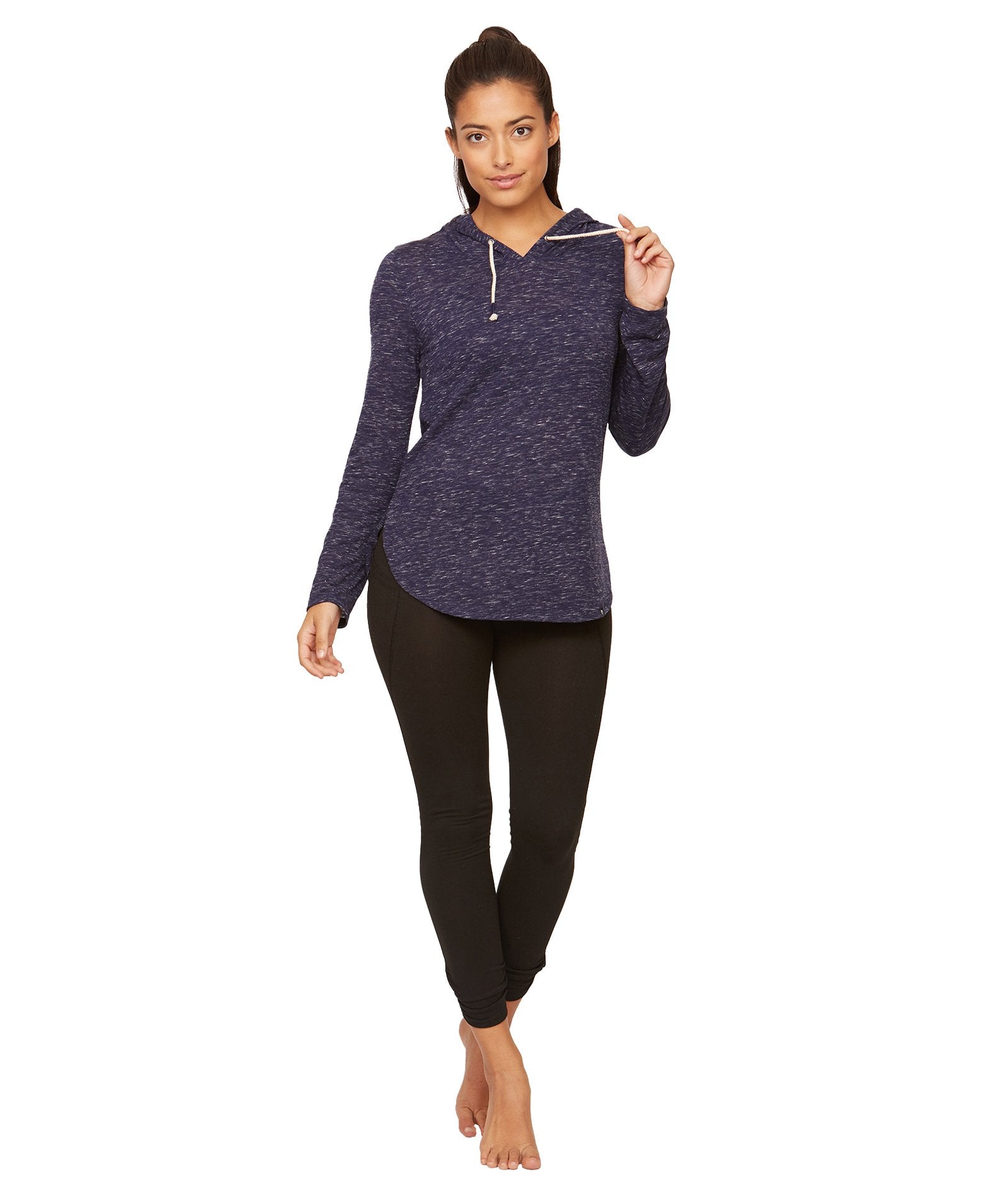 Women's Evening Blue Cora Long Sleeve Hooded Tee