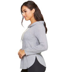 Women's Grey Cora Long Sleeve Hooded Tee