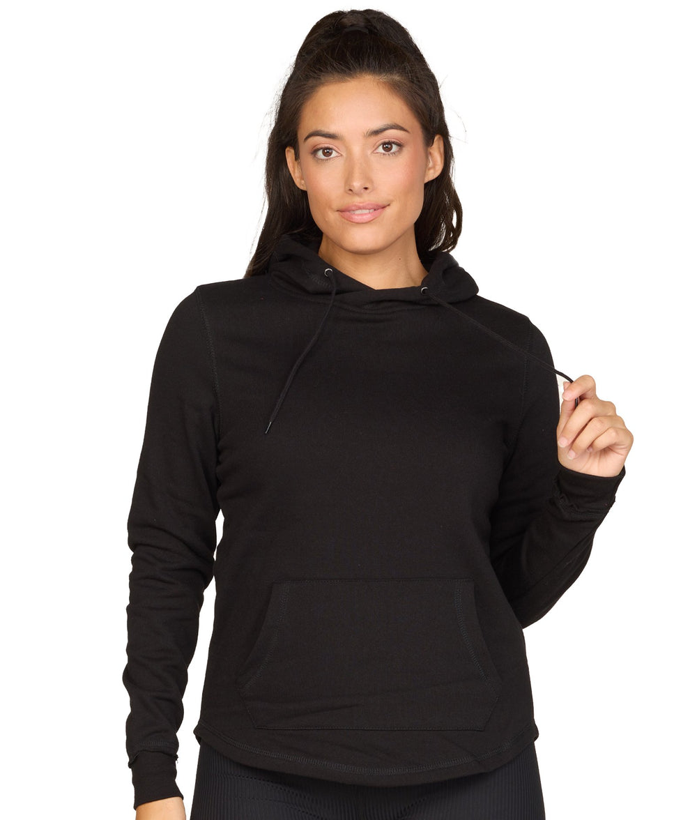 Women's Black Crossover Hoodie