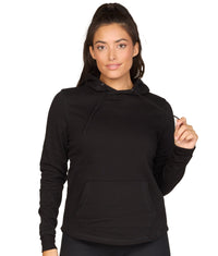 Women's Black Crossover Hoodie