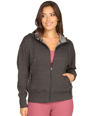 Women's Black Daisy Full Zip Hoodie