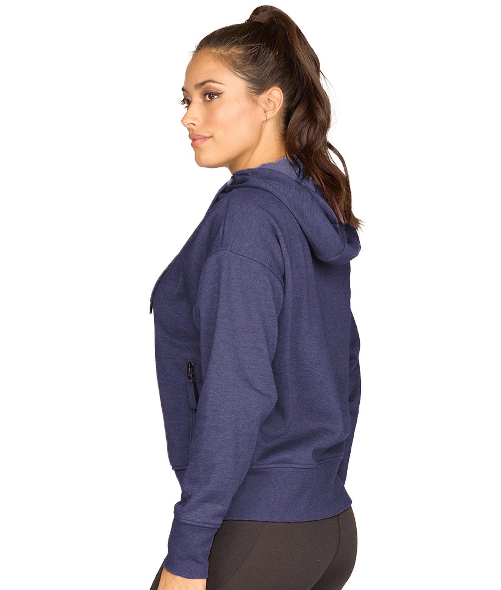 Women's Evening Blue Daisy Full Zip Hoodie