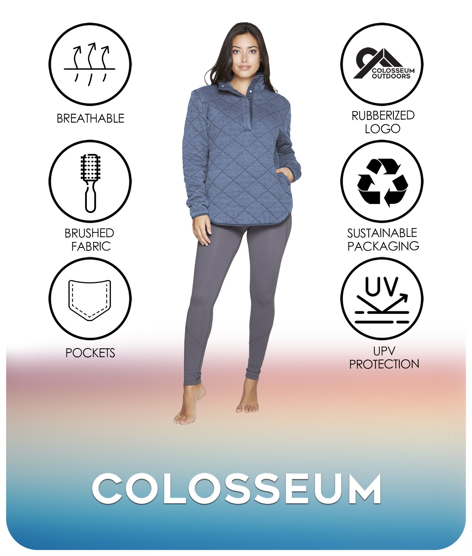 Demi Washed Quilted 1/4 Zip Jacket – Colosseum Athletics
