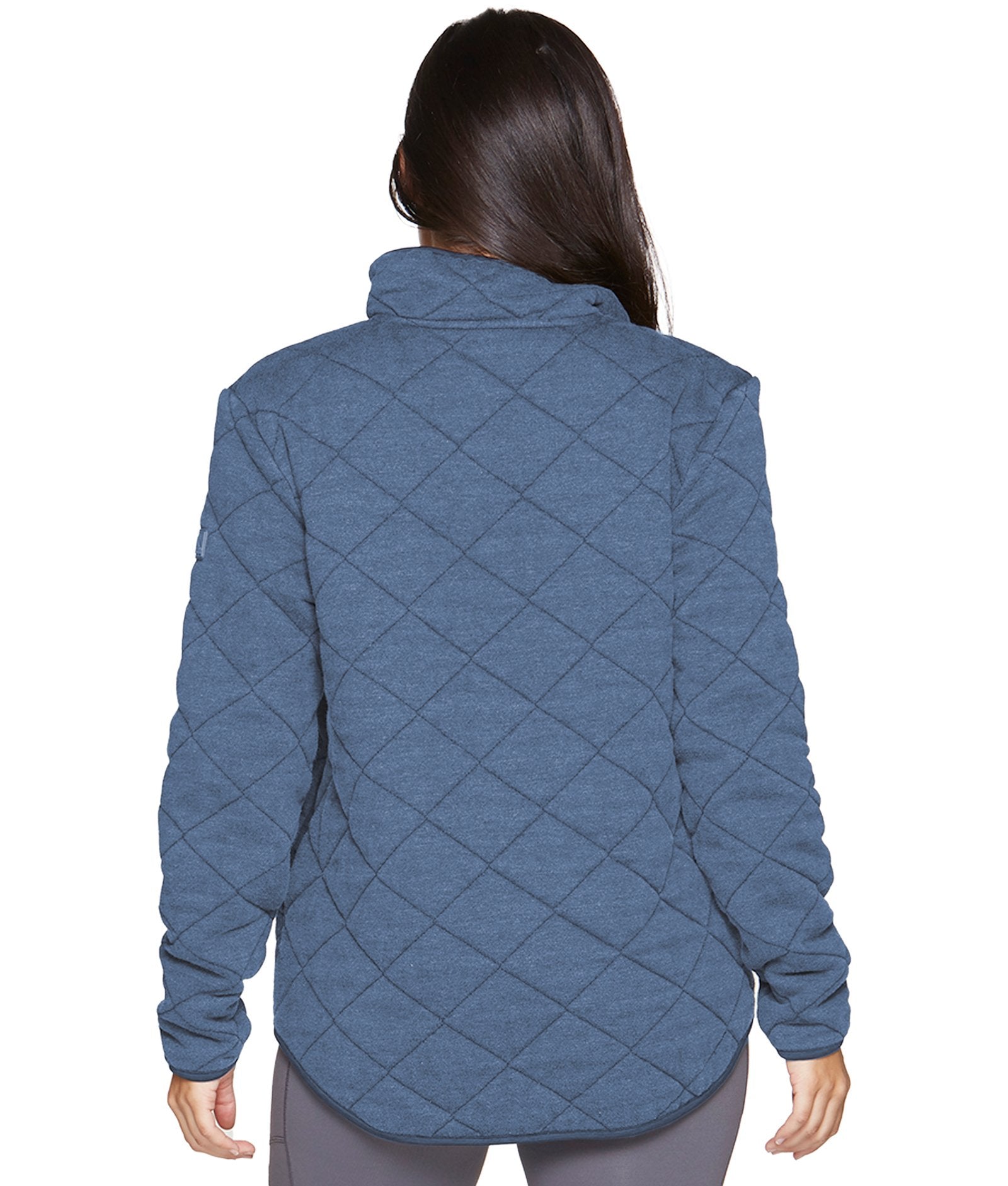 Women's Post Blue Demi Washed Quilted Quarter Zip Jacket