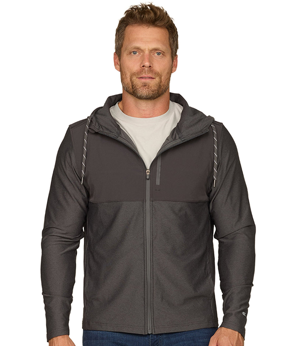 Men's Heather Charcoal Dover Full Zip Hooded Jacket