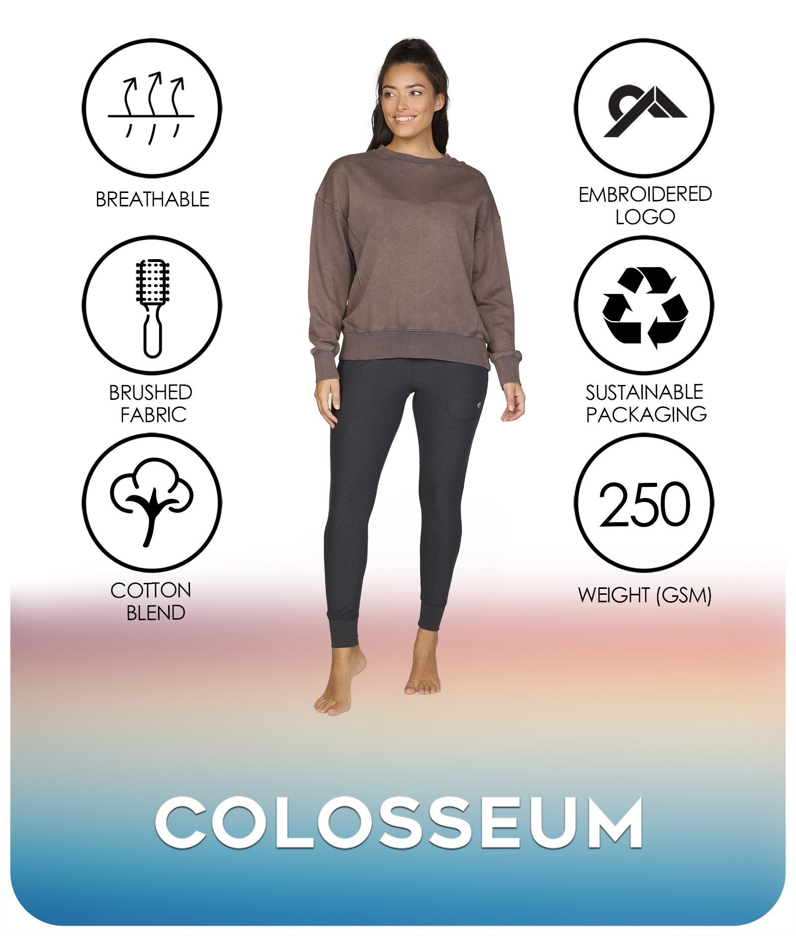 Women's Mocha Dulce Oversized Pullover Features