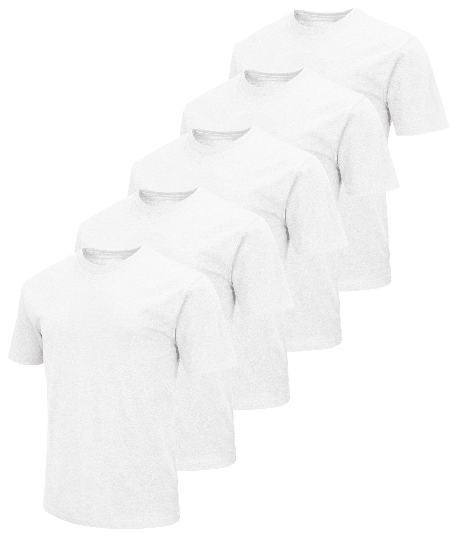 Men's White 5-Pack Essential Dual Blend Tee