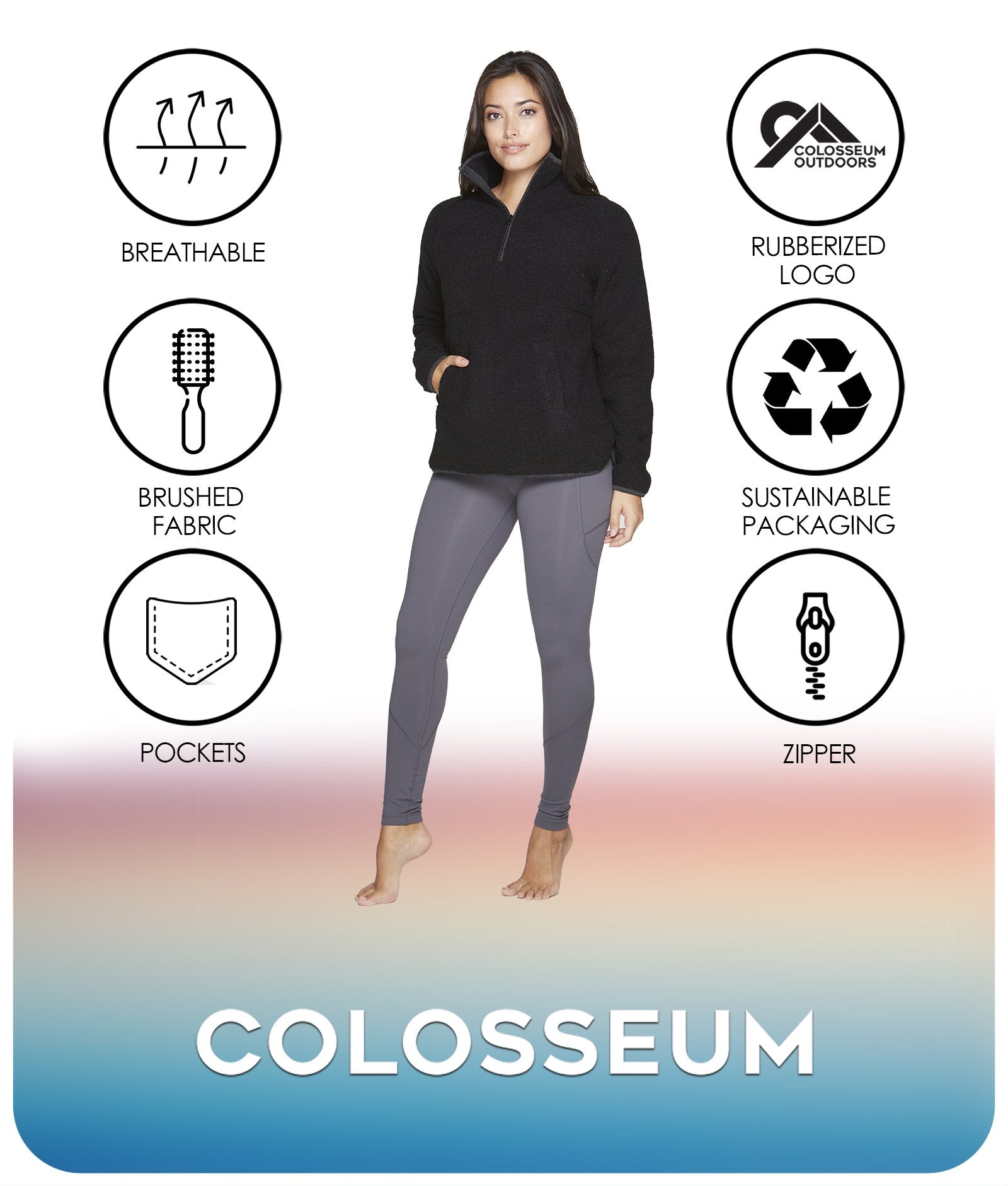 Frankie Sherpa 1/4 Zip Jacket – Colosseum Athletics