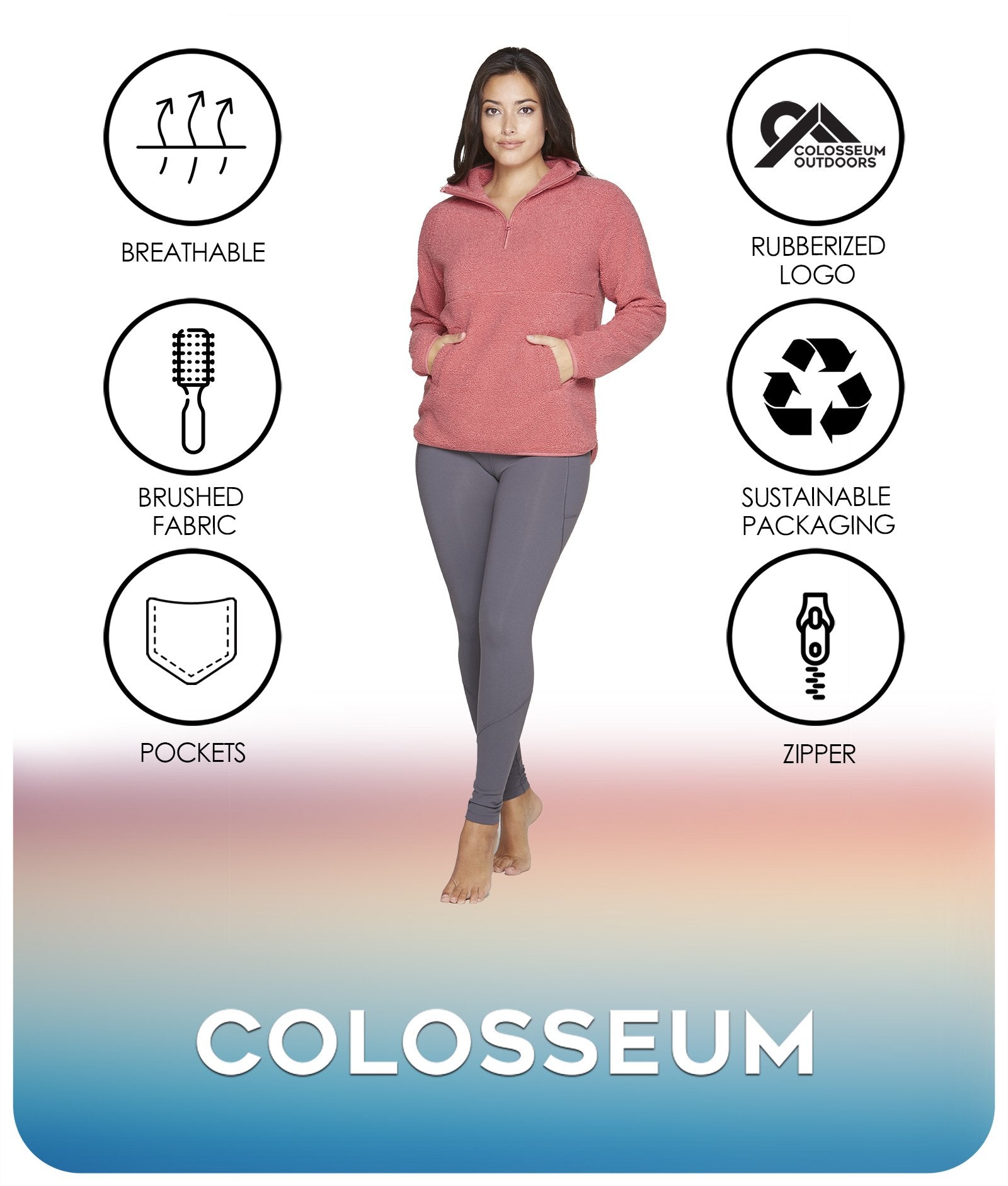 Frankie Sherpa 1/4 Zip Jacket – Colosseum Athletics