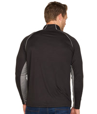 Men's Black Glide Long Sleeve Quarter Zip Windshirt