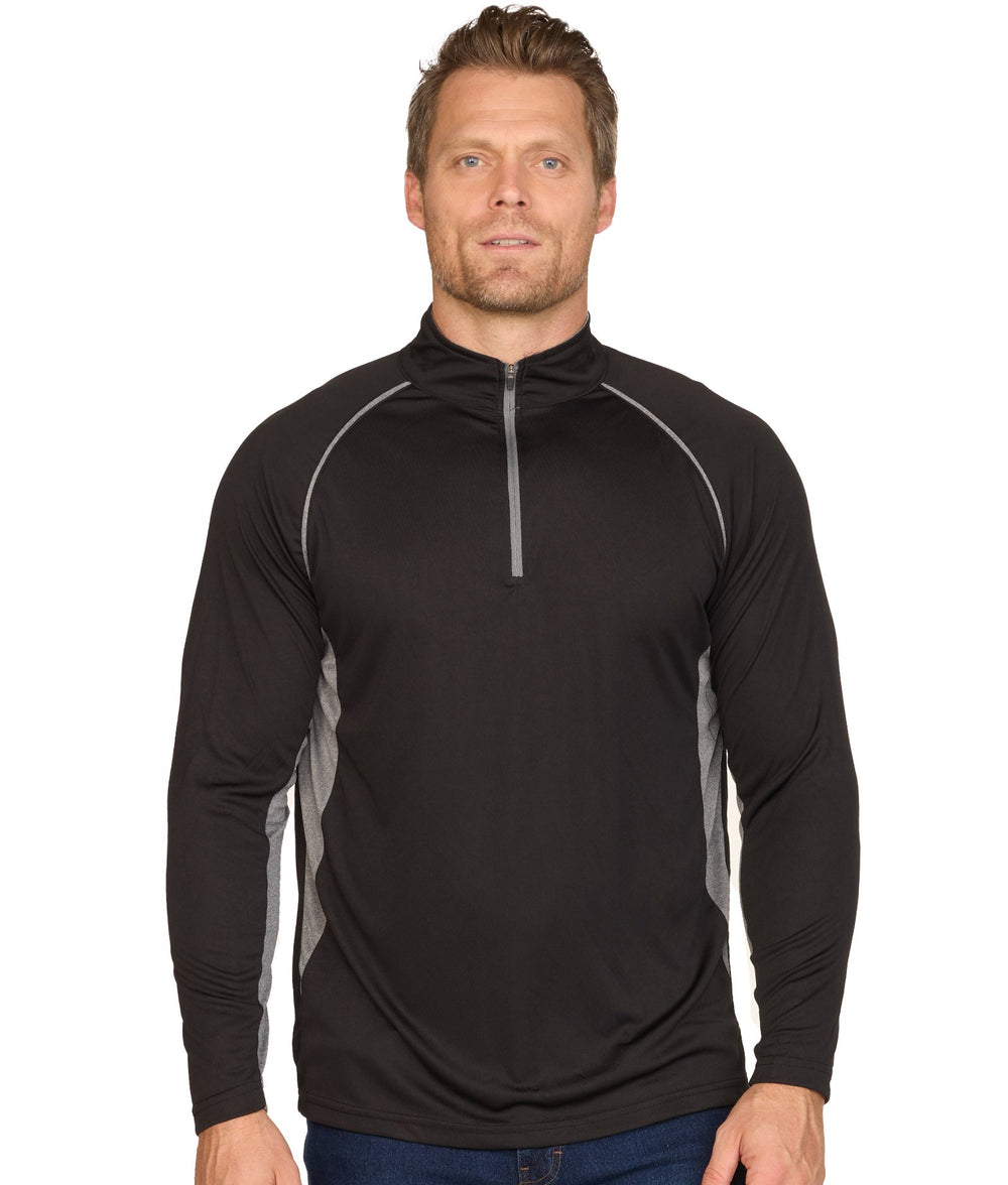 Men's Black Glide Long Sleeve Quarter Zip Windshirt