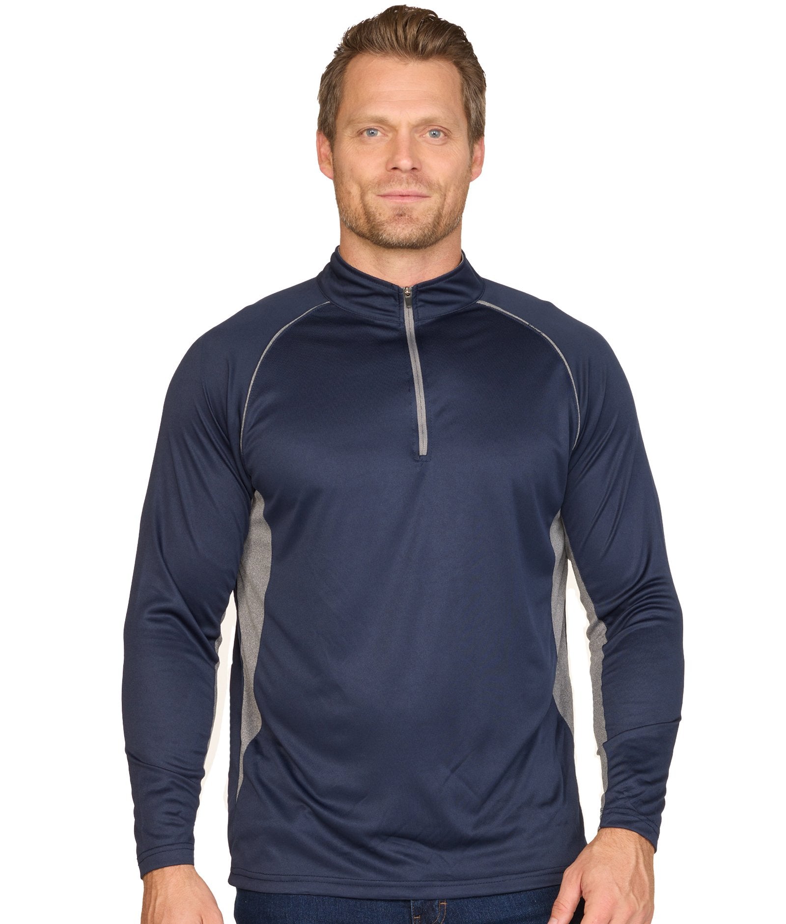 Men's Navy Glide Long Sleeve Quarter Zip Windshirt