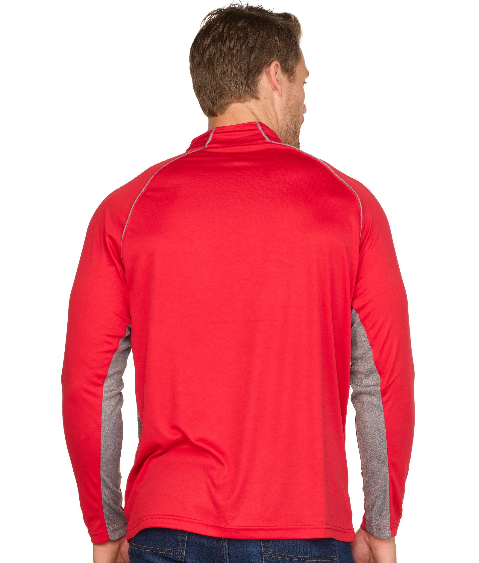 Men's Red Glide Long Sleeve Quarter Zip Windshirt