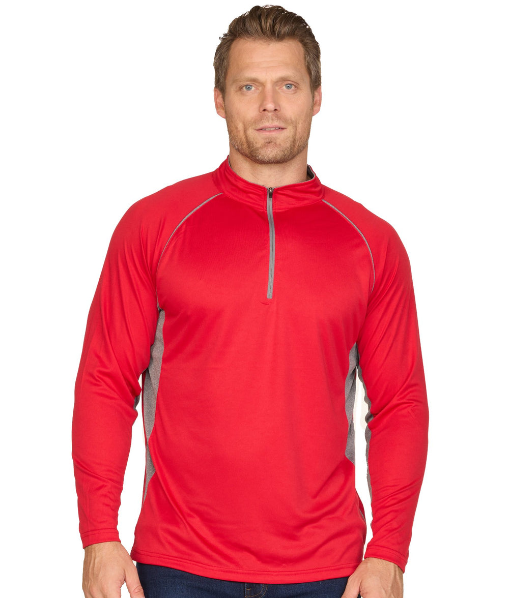 Men's Red Glide Long Sleeve Quarter Zip Windshirt