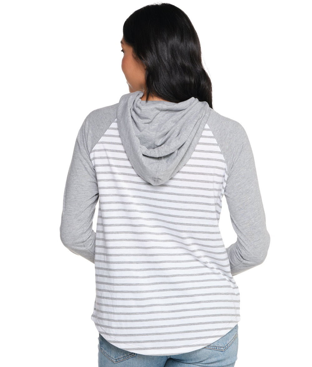 Women's Heather Grey Gloria Long Sleeve Hooded Tee
