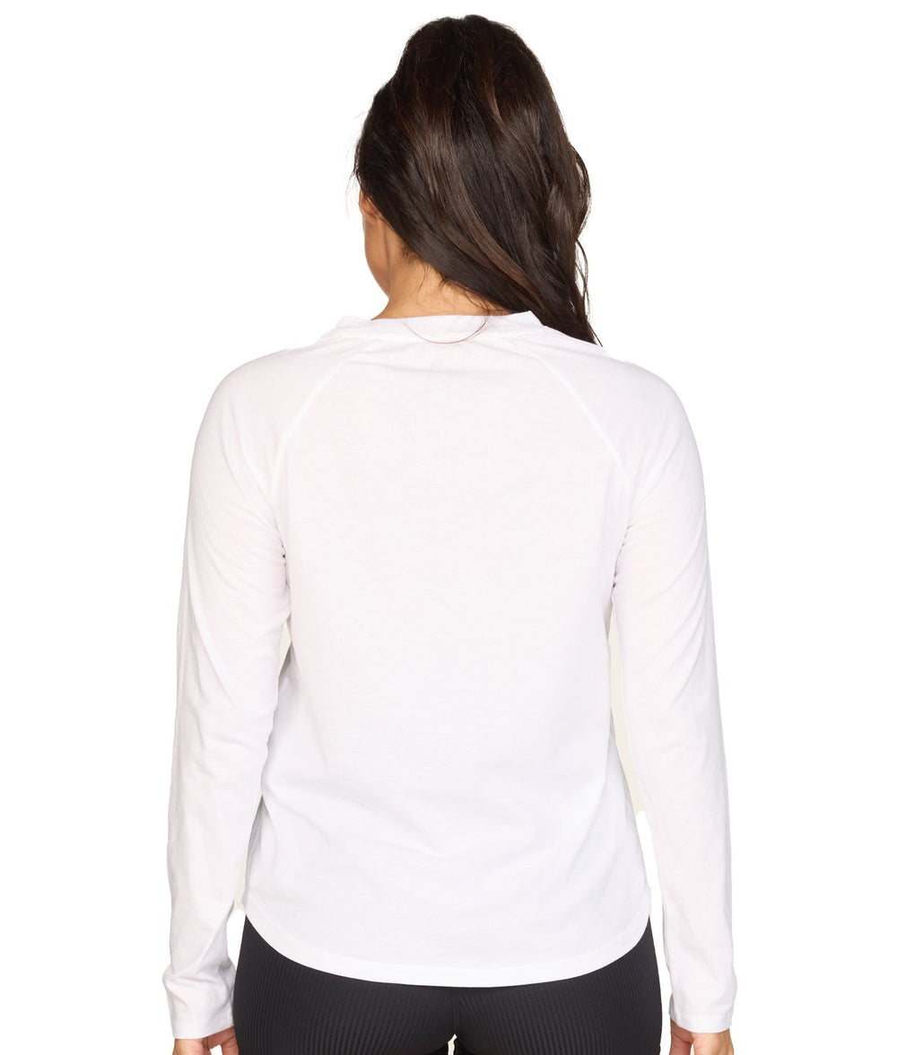 Women's White Harlow Long Sleeve Tee