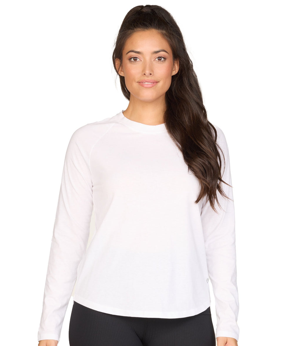 Women's White Harlow Long Sleeve Tee