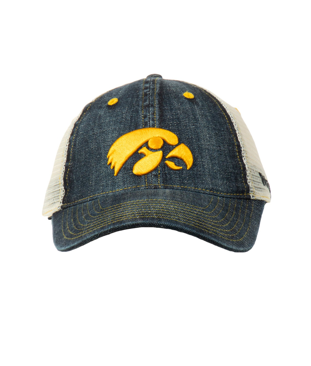 Iowa Hawkeyes Wrangler Denim Trucker Adjustable Hat