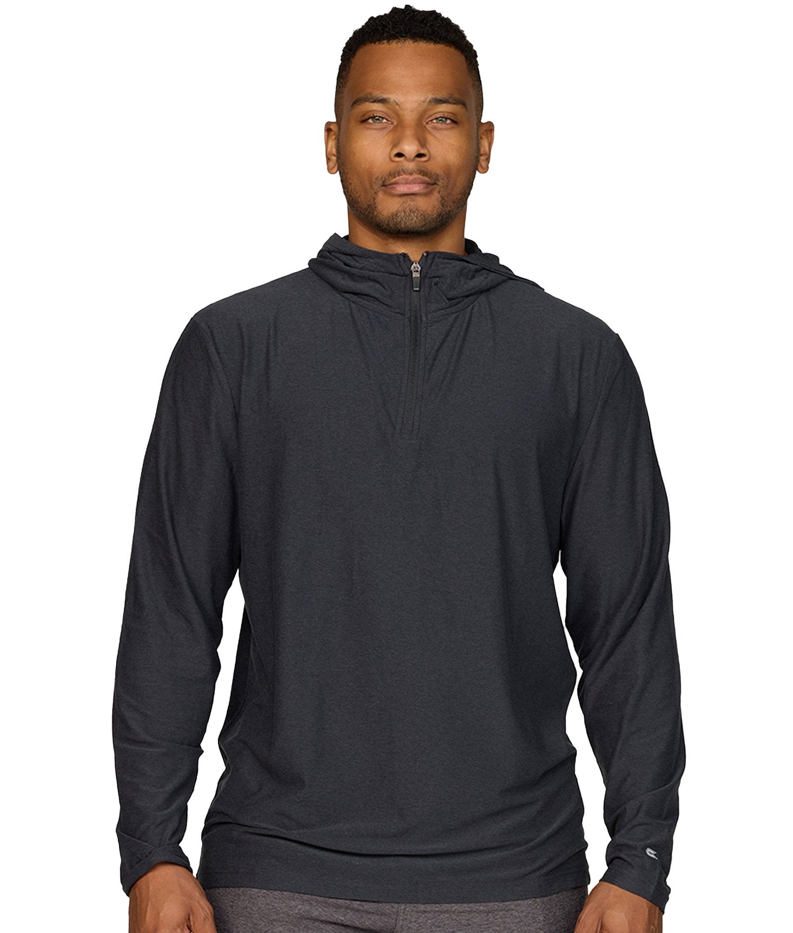 Men's Black Jagger Pullover Hooded Quarter Zip