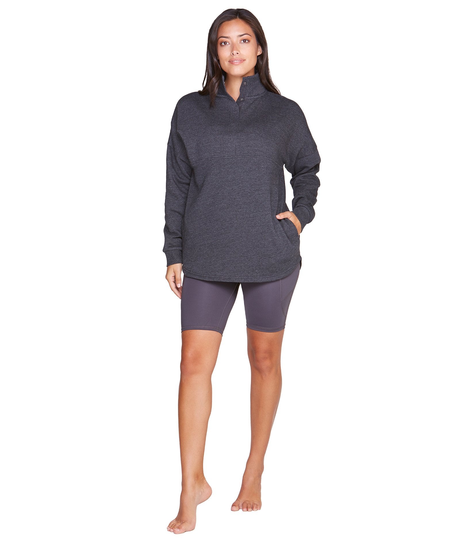 Women's Black Julana Oversized Quarter Zip