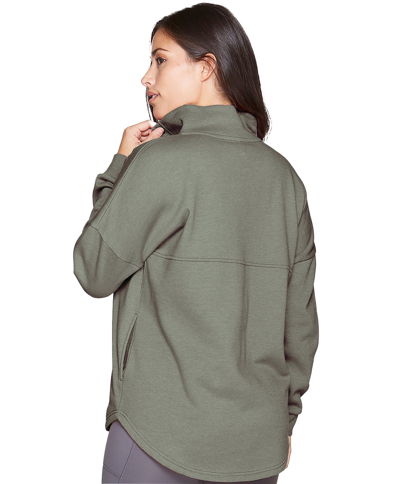 Women's Dark Olive Julana Oversized Quarter Zip