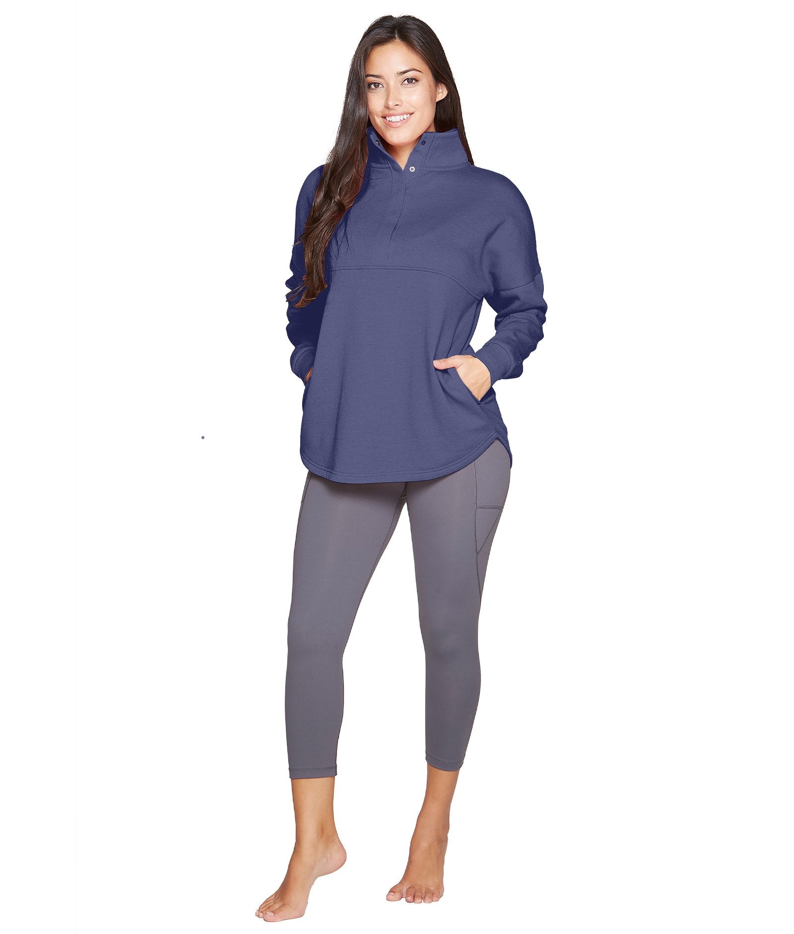 Women's Evening Blue Julana Oversized Quarter Zip