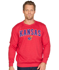 Men's Red Kansas Jayhawks Campus Crewneck