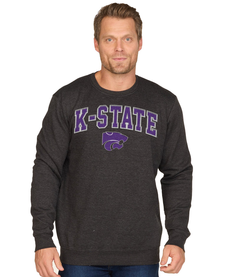 Men's Black Kansas State Wildcats Campus Crewneck