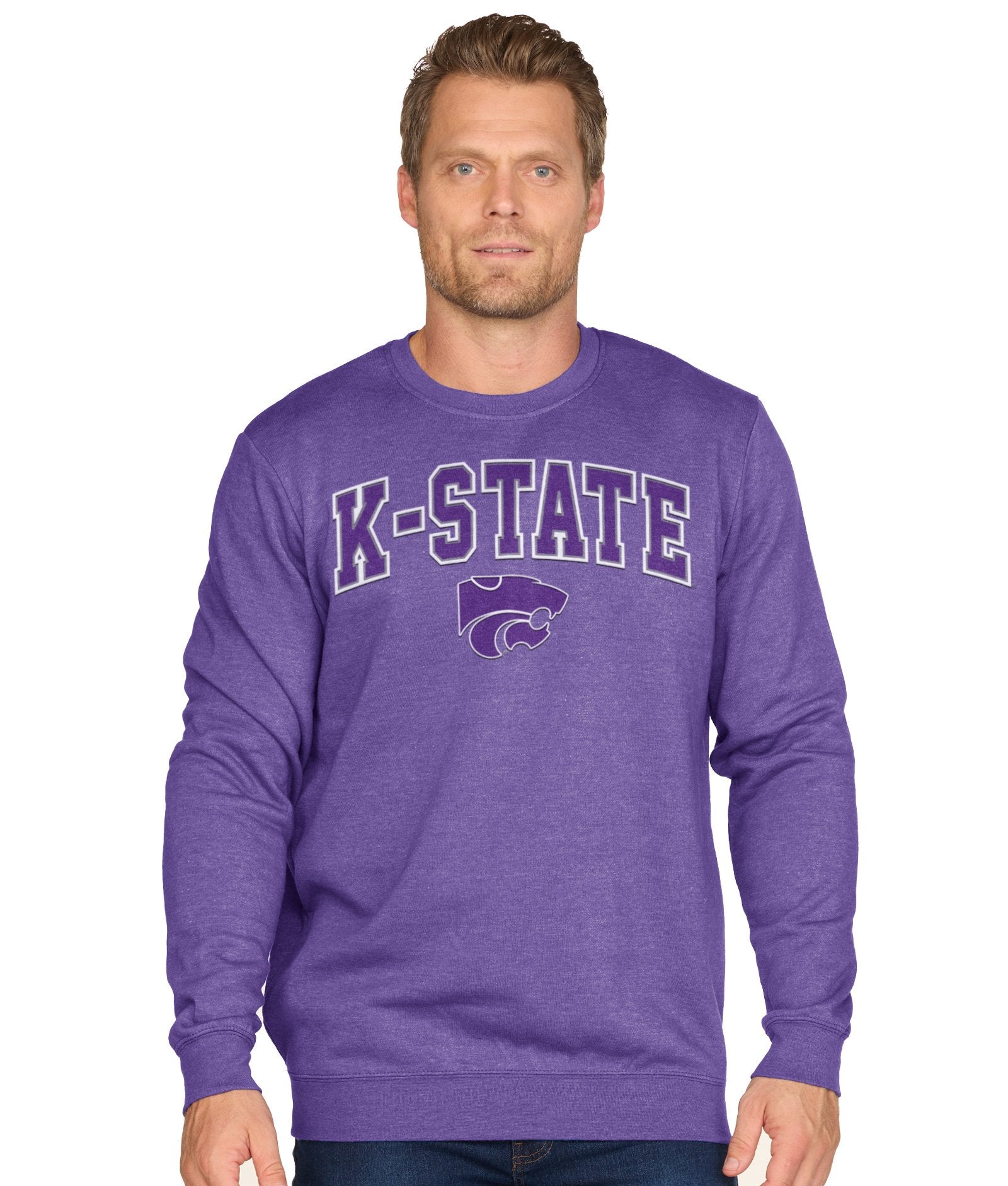 Men's Purple Kansas State Wildcats Campus Crewneck