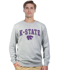 Men's Heather Grey Kansas State Wildcats Campus Crewneck