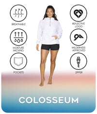 Women's White Kelsey Quarter Zip Anorak Features