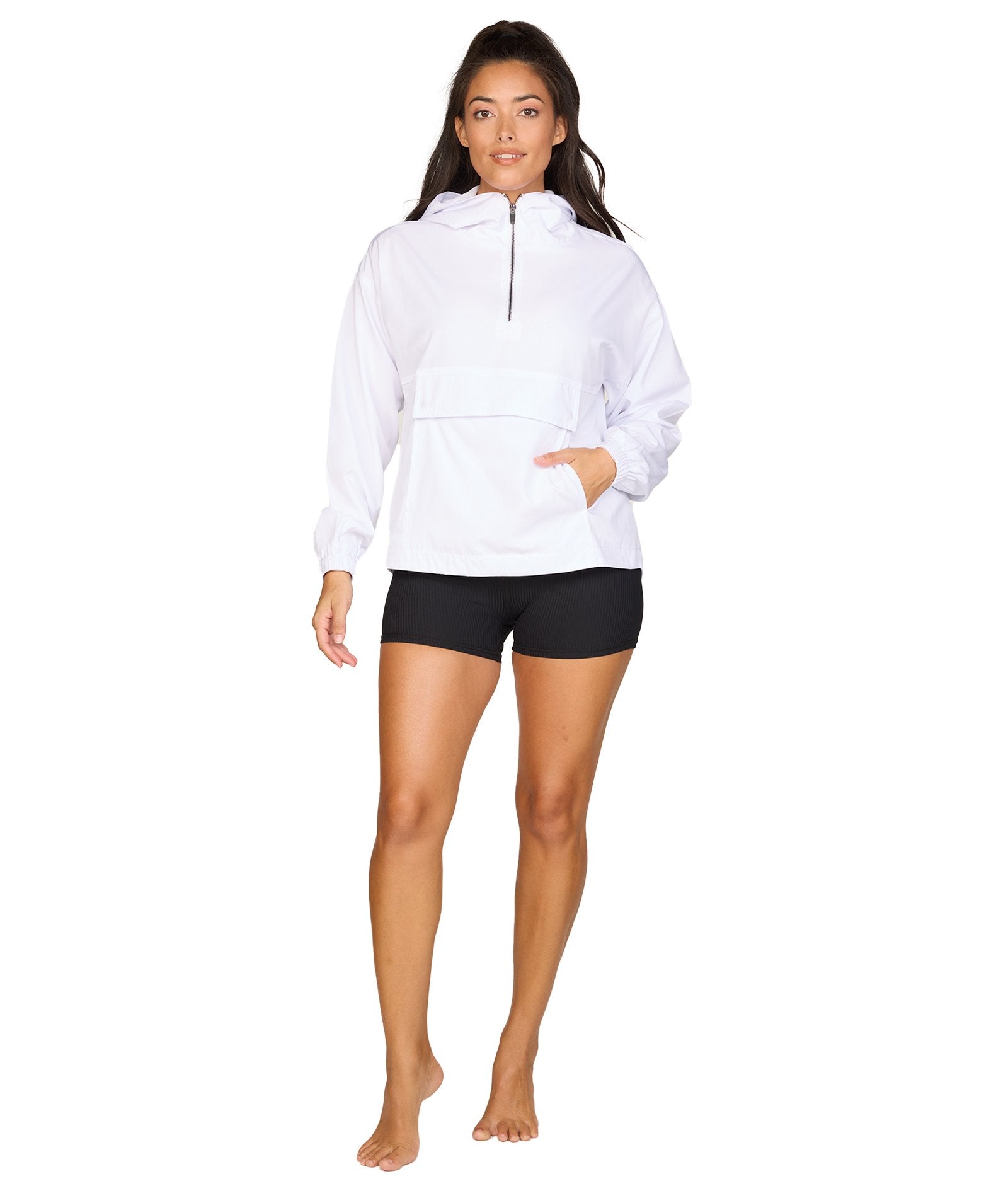 Women's White Kelsey Quarter Zip Anorak