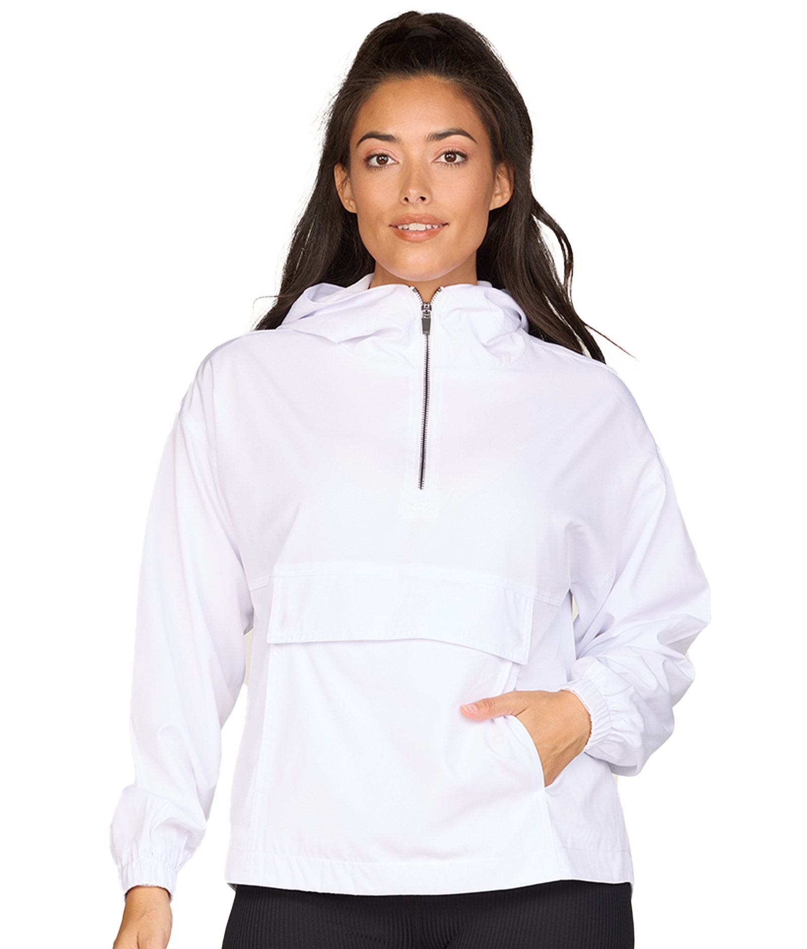 Women's White Kelsey Quarter Zip Anorak