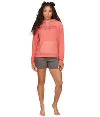 Women's Mineral Red Magnolia Mixed Media Pullover Hoodie