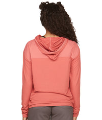 Women's Mineral Red Magnolia Mixed Media Pullover Hoodie