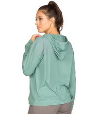 Women's Spruce Shade Magnolia Mixed Media Pullover Hoodie