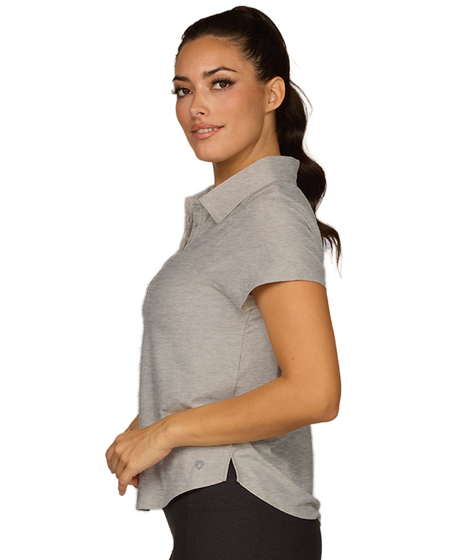 Women's Heather Grey Mazie Polo Shirt