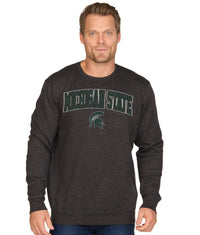 Men's Black Michigan State Spartans Campus Crewneck