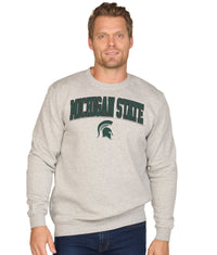 Men's Heather Grey Michigan State Spartans Campus Crewneck