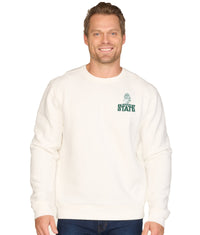 Men's Off White Michigan State Spartans Classic Brooks III Crewneck